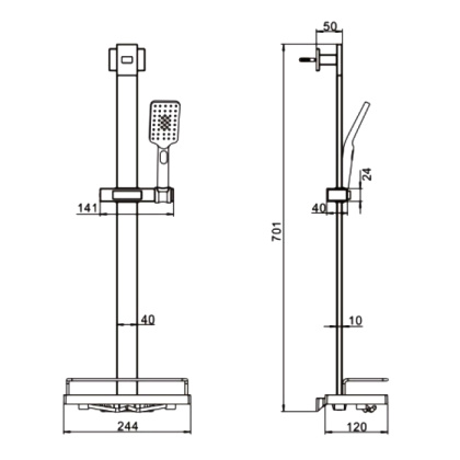 Душевой гарнитур Rose R159, хром Душевой гарнитур Rose R159, хром