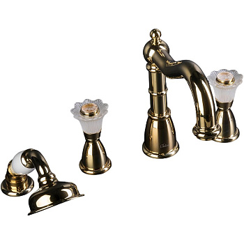 Смеситель врезной на 4отв. Camelia золото_Комплект Смеситель врезной на 4отв. Camelia золото_Комплект