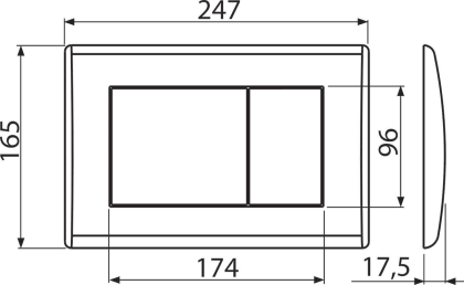 Кнопка управления для скрытых систем инсталляции, черный-мат