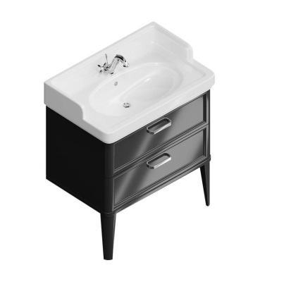 Тумба с раковиной Kerama Marazzi Pompei 80 см PO.M.80.2\BLK глянцевый черный
