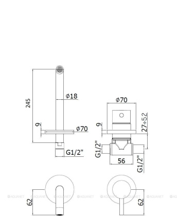 Смеситель для раковины Paffoni Light LIG007ST70 (с внутренней частью)