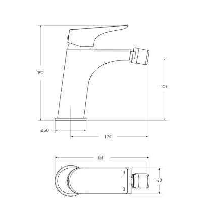 MARINO Смеситель для биде без донного клапана, хром MARINO-BD-CRM-W0