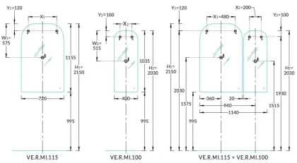 Зеркало VETRATA R 400х1035 мм, сенсор со сменой цвета подсветки и антизапотевание, белое  