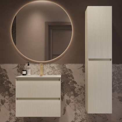 База под раковину Welle 600 подвесная, 2 выкатных ящика soft-close, M.Beige