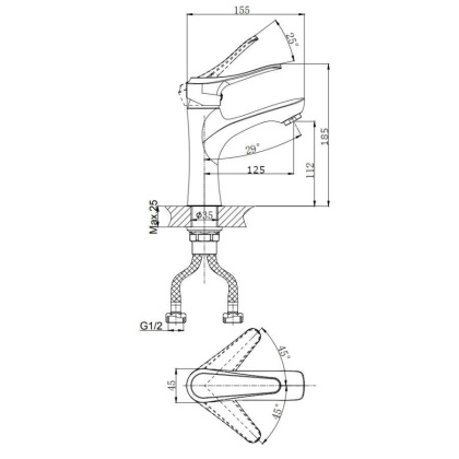 Смеситель для умывальника RUSH Jawa (JA0735-11)