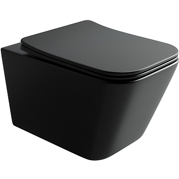 Комплект подвесной безободковый унитаз Ceramica Nova Metric CN3007MB черный матовый с сиденьем микролифт + инсталляция Geberit Delta 458.163.21.1 с панелью смыва, хром глянцевый