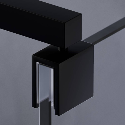 W84WI-120-F1-BTE Душевая перегородка Func 120x200, стекло прозр. 8 мм + покрытие, профиль черный