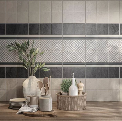 Вставка STG\A403\1266H Aмальфи орнамент коричневый 9,9*9,9*7 (1кор/30шт), шт