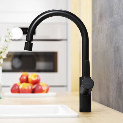 DX310722300 Eclipse, Смеситель Для кухни с двухрежимным регулируемым аэратором, Черный