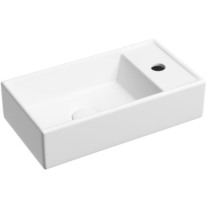 Умывальник подвесной прямоугольный (чаша слева, отверстие под смеситель справа) цвет белый матовый Element 407*217*100