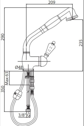 VINTAGE-LLDM-01-Sw Смеситель для кухни Исполнение: Хром, Ручки: Swarovski  VINTAGE-LLDM-01-Sw Смеситель для кухни Исполнение: Хром, Ручки: Swarovski