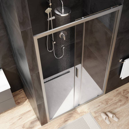 W90G-120-1-195MT Gem Solo Дверь душевая 120х195, стекло прозрачное, профиль матовый Хром