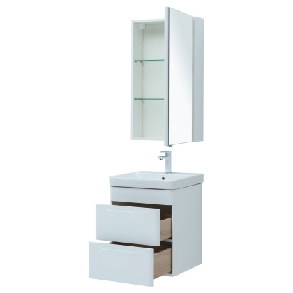 Мебель для ванной Aquanet София 50 белый глянец (2 ящика)