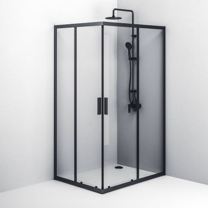 W93G-404-120290-BT Gem S Twin Slide 120x90. Душевое ограждение,120x90, профиль Черный мат., стекло п W93G-404-120290-BT Gem S Twin Slide 120x90. Душевое ограждение,120x90, профиль Черный мат., стекло п