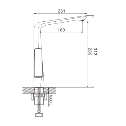 Смеситель для кухни, латунь R1313
