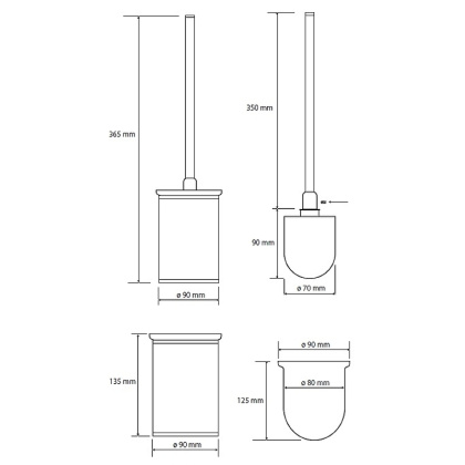 Ершик для унитаза Bemeta Omega 104913152 Хром, щётка чëрная