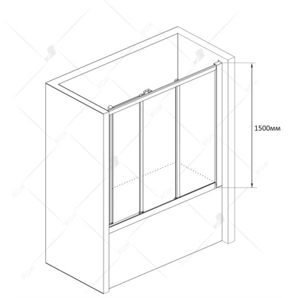Шторка на ванну RGW Screens SC-41 150x150 04114115-11 профиль Хром стекло прозрачное