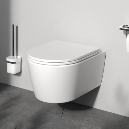 C8F1700MWSC Func подвесной унитаз 49 см FlashClean с сиденьем микролифт, бел мат