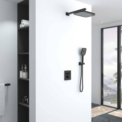 Душевой комплект VSFW-321MT1MB встраиваемый, термостатический, двухрежимный, черный