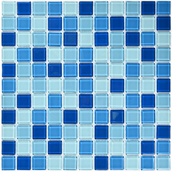 Мозаика стеклянная Navy blu (чип 4*25*25) 300*300(22шт.-1.98м2), м2 Мозаика стеклянная Navy blu (чип 4*25*25) 300*300(22шт.-1.98м2), м2