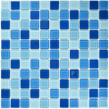 Мозаика стеклянная Navy blu (чип 4*25*25) 300*300(22шт.-1.98м2), м2 Мозаика стеклянная Navy blu (чип 4*25*25) 300*300(22шт.-1.98м2), м2
