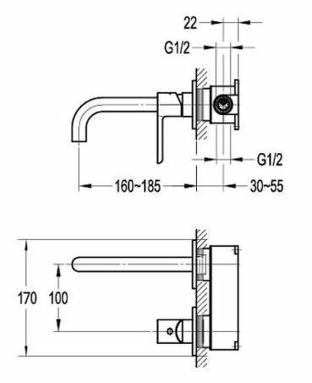 Смеситель для раковины CEZARES ECO-DI-BORO