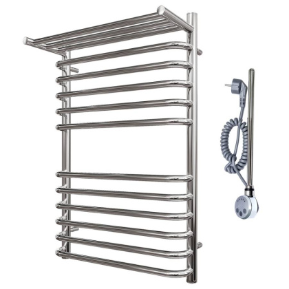 Полотенцесушитель электрический Point Нептун PN09158SPE П11 500x800 с полкой левый/правый, хром Полотенцесушитель электрический Point Нептун PN09158SPE П11 500x800 с полкой левый/правый, хром