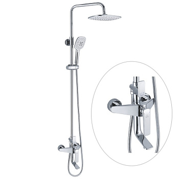 Душевая система латунь белый/хром R1336