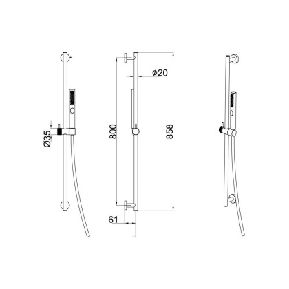 Душевой гарнитур Allen Brau Priority 5.31010-31 черный матовый