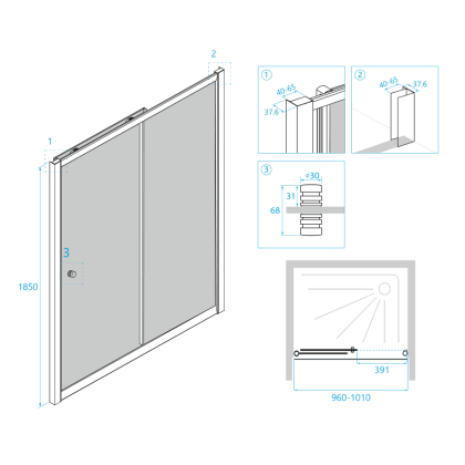Душевая дверь RGW Classic CL-12 100 04091210-51 профиль Хром стекло шиншилла