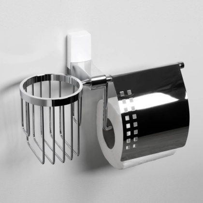 Держатель туалетной бумаги и освежителя Leine, 26,5х18,5х12 см, хром и белый, K-5059WHITE