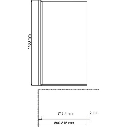 Berkel 48P01-80L Matt glass Стеклянная шторка на ванну Wasserkraft