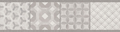 Бордюр VT\A449\11037R Онда 1 серый орнамент 7,2см*30см*9мм (1уп/20шт/0,432м2) бетон, шт