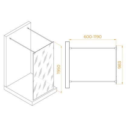 Душевая перегородка RGW WA-016W, RGW 35101610-15