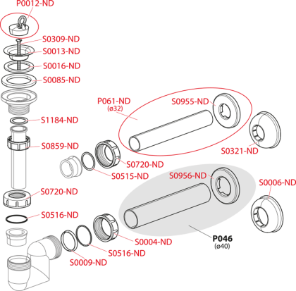 Слив для умываленика и биде, EKO