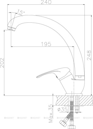 Смеситель Rossinka A35-25 для кухни Смеситель Rossinka A35-25 для кухни