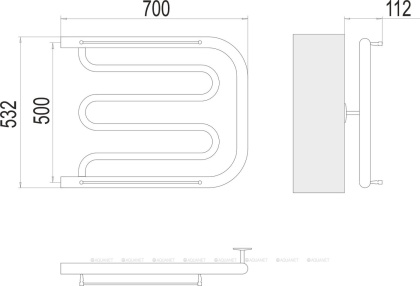 Полотенцесушитель Terminus Фокстрот (1")500х700
