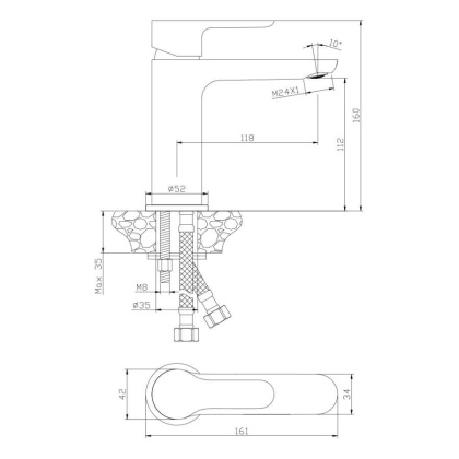 Смеситель д/раковины TOLEDO, арт.18100TD Смеситель д/раковины TOLEDO, арт.18100TD