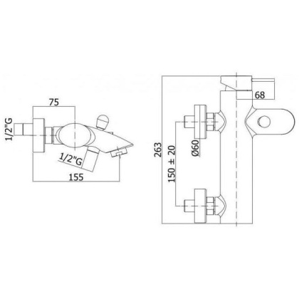 Смеситель для ванны с душем Paffoni Berry BR022CR