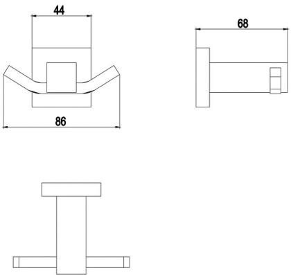 Крючок двойной TIMO Selene Brush Gold 17012/17