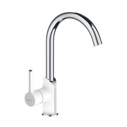 Смеситель для кухни латунь, белый S6053F