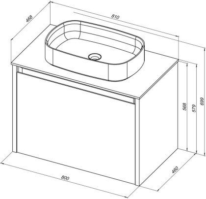 Тумба под раковину Allen Brau Fantasy 80 1.11002.AM антрацит матовый