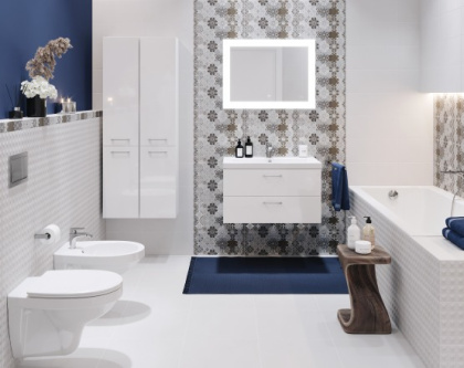 Ванна акриловая прямоугольная Cersanit LORENA 150x70, ультра белый