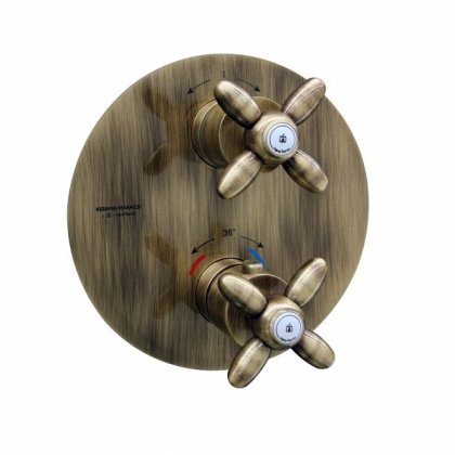 Встраиваемый термостатический смеситель для душа MUSE с регулировкой температуры, потертая бронза Встраиваемый термостатический смеситель для душа MUSE с регулировкой температуры, потертая бронза