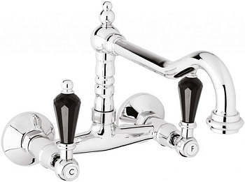 DIAMOND-LLP-03/24-Sw Кухонный смеситель настенного монтажа, золото, ручки Swarovski