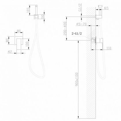 Смеситель ABBER Daheim AF8225NG с гигиеническим душем, никель Смеситель ABBER Daheim AF8225NG с гигиеническим душем, никель