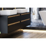 Тумба под накладную раковину EXCELLENT Tuto 60 см (черный матовый/дуб), 2 ящика