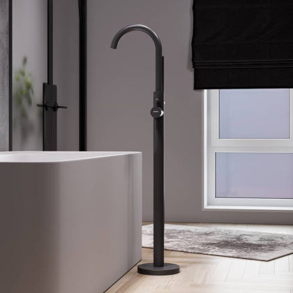 365000300 Scandinavian Pure смеситель для ванны и душа, отдельностоящий, черный матовый