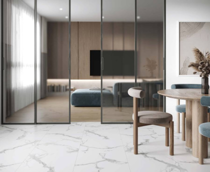 Statuario Crown Керамогранит белый 60x60 сатинированный