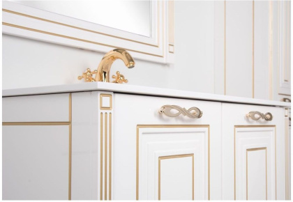 Мебель для ванной Aquanet Паола 90 белый/золото (литьевой мрамор)